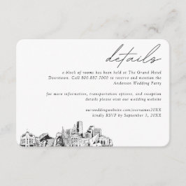 Details zum Denver Wedding Hotel Zimmerblock Begleitkarte