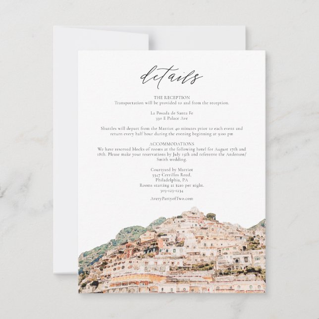 Details zum Ereignis Karte für Amalfi Küste (Vorderseite)