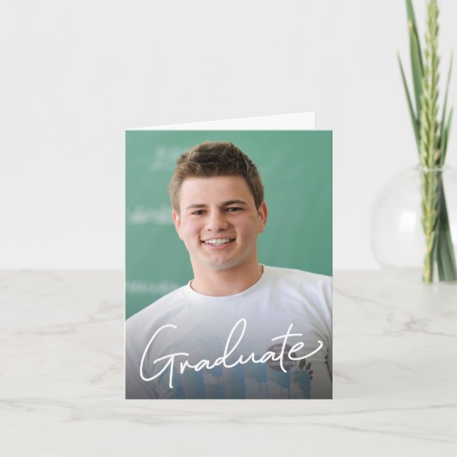 Details zum Foto für männliche High School-Absolve Ankündigung (Vorderseite)