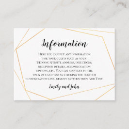 Details zum geometrischen Rahmen für die Hochzeit Begleitkarte