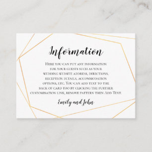 Details zum geometrischen Rahmen für die Hochzeit  Begleitkarte