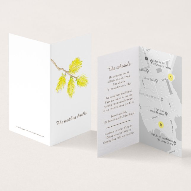 Details zum Hochzeitsereignis: Gelbe Karte (Innenseite und Außenseite)