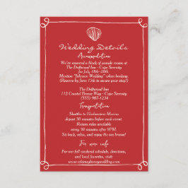 Details zum Hochzeitshandzug und die Richtung Begleitkarte