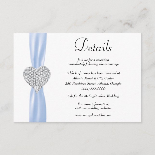 Details zum Hochzeitskalender von Diamond Heart Bl Begleitkarte (Vorderseite)