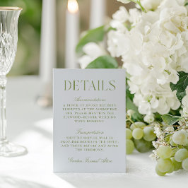 Details zum Hochzeitssaal von Sage Green & Sky Blu Begleitkarte