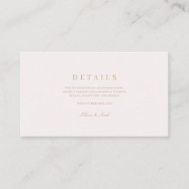 Details zum Hochzeitsschreiben in Rosa und Gold Begleitkarte