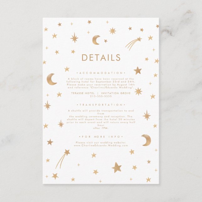 Details zum Hochzeitsszenario für die mystischen G Begleitkarte (Vorderseite)