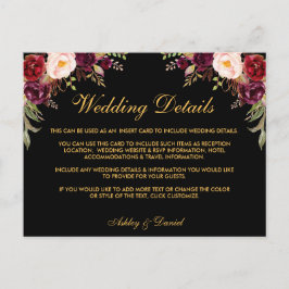 Details zum Hochzeitsszenario in Burgund Postkarte