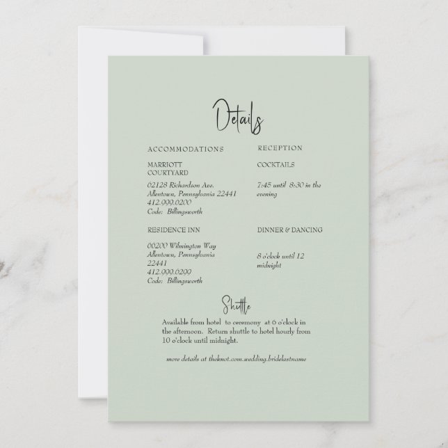 Details zum Hochzeitsszenario in der Größe Einladung (Vorderseite)