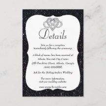 Details zum Hochzeitsszenario in Schwarzen Glitzer