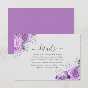Details zum Hochzeitsvortrag von Lavendel Lila & S Begleitkarte