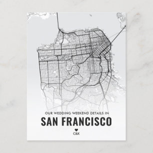 Details zum Hochzeitswochenende in San Francisco Begleitkarte