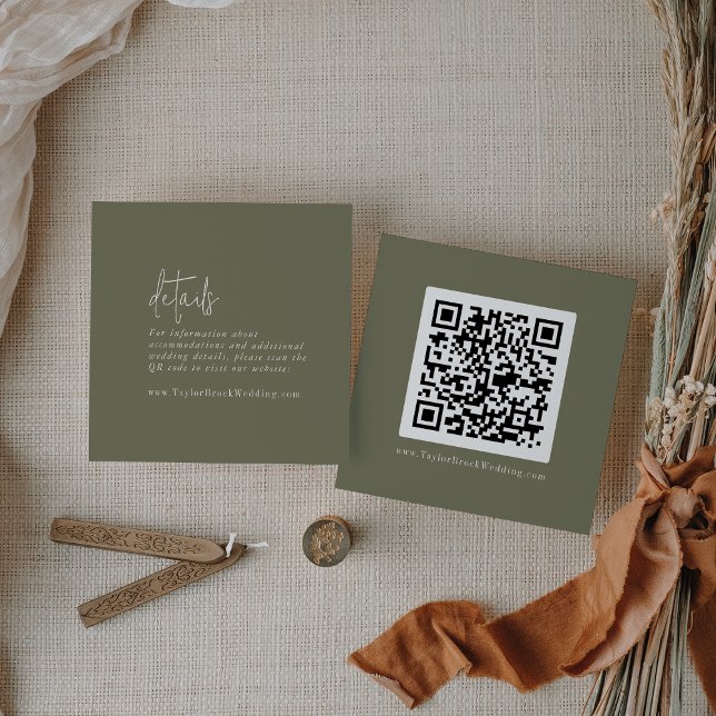 Details zum QR-Code für den modernen Chic Olive Gr Begleitkarte (Von Creator hochgeladen)