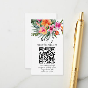 Details zum QR-Code für farbenfrohe Tropenblumenho Begleitkarte