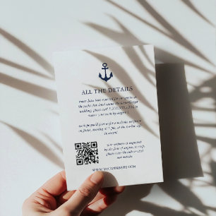 Details zum QR-Code für Navy Anchor Yacht Nautical Begleitkarte