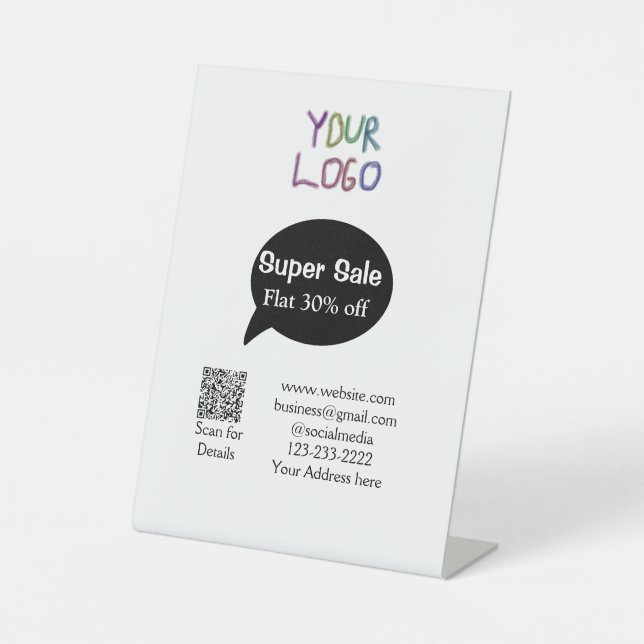 Details zum QR-Code für Superverkäufe Business Dis Sockelschild (Vorderseite)