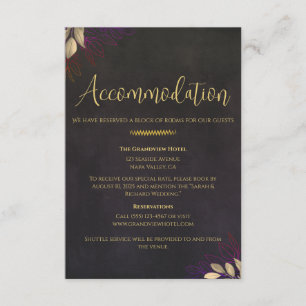 Details zum Samt-Schwarz-Hochzeitswochenende Begleitkarte