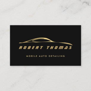 Details zum Schwarz/Gold-Auto, Automobilreparatur Visitenkarte