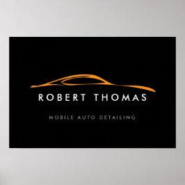 Details zum Schwarz/Orange-Auto/Download der Logos Poster