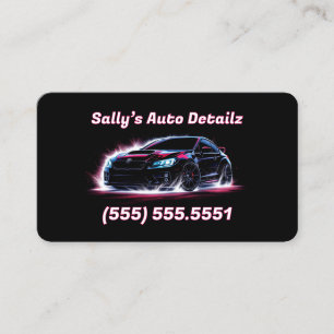 Details zum schwarzen Auto Visitenkarte