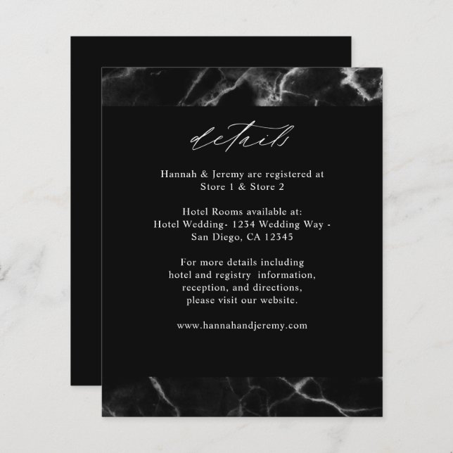 Details zum Schwarzen Marmor (Vorne/Hinten)