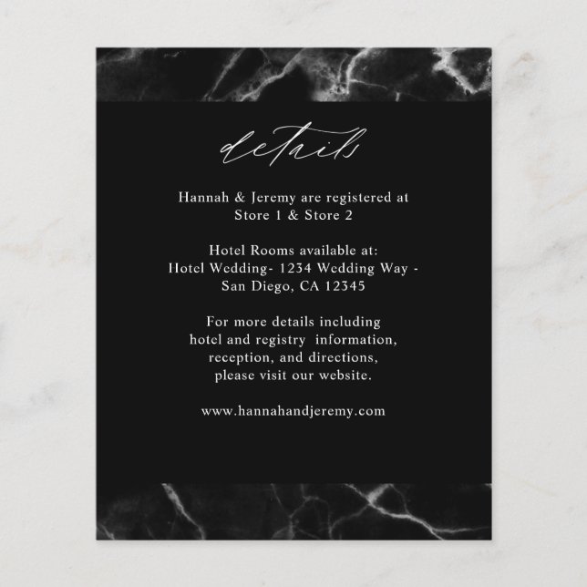 Details zum Schwarzen Marmor Flyer (Vorne)