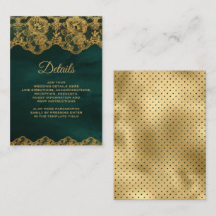 Details zum Smarald Green Gold Foil Lace Begleitkarte