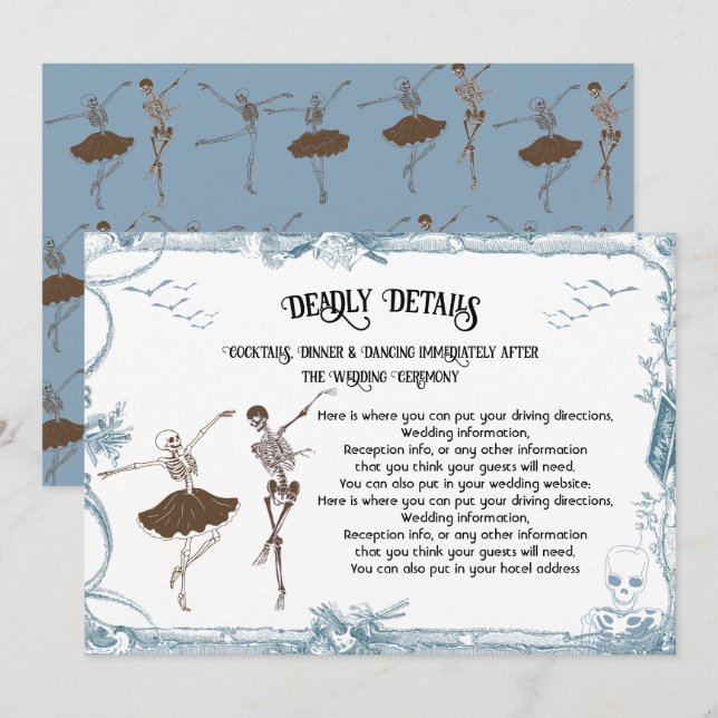 Details zum Toile Halloween Gothic-Skelett Einladung (Vorne/Hinten)
