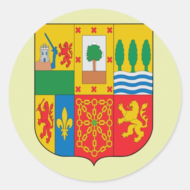 Details zur baskischen Wappen Runder Aufkleber (Vorderseite)