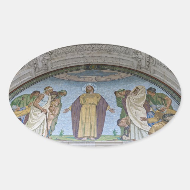 Details zur Berliner Kathedrale Ovaler Aufkleber (Vorderseite)