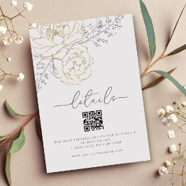 Details zur Blumen-Hochzeit in eleganten Linien Begleitkarte