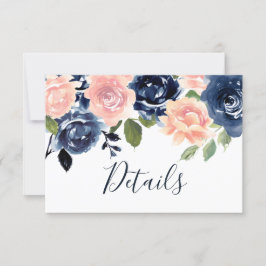 Details zur Blush & Navy-Hochzeitskarte Einladung