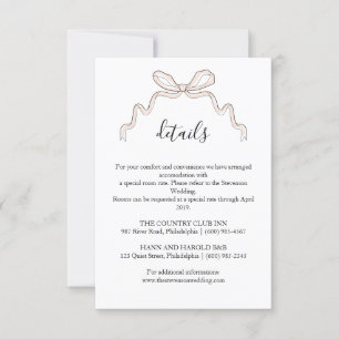 Details zur Bow-Blush-Wedelkarte Einladung