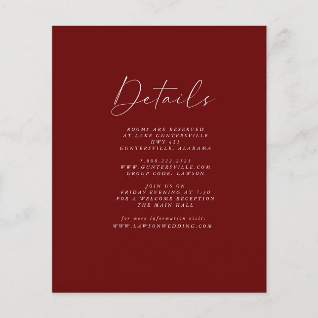 Details zur Budget Burgundy-Karte | Flyer (Vorne)