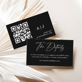 Details zur eleganten Black Wedding Website Begleitkarte