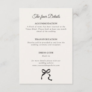 Details zur Eleganten Minimal Bow Hochzeit Begleitkarte
