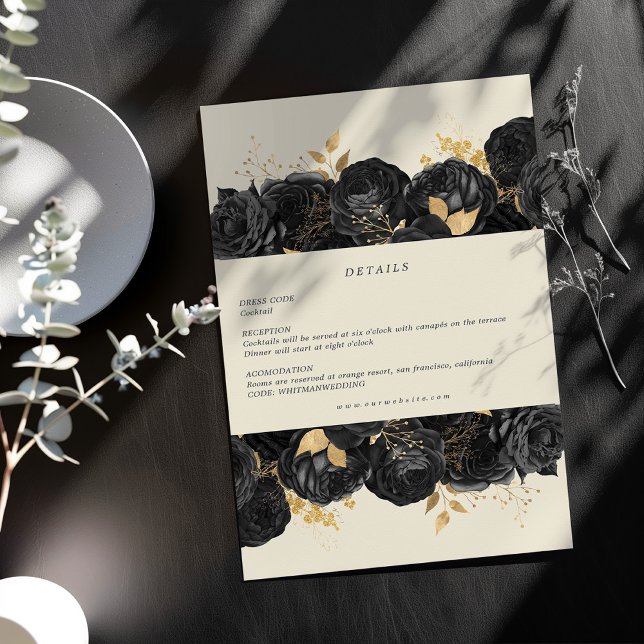 Details zur Empfang-Karte für die Gold Black Rose Begleitkarte (Von Creator hochgeladen)