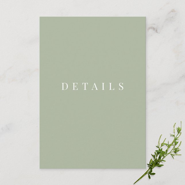 Details zur feierlichen Hochzeit im Format Grün Begleitkarte (Von Creator hochgeladen)