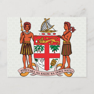 Details zur fidschianischen Wappen Postkarte