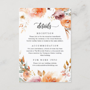 Details zur floralen Hochzeit Begleitkarte