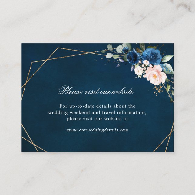 Details zur geometrischen Darstellung der Navy Blu Begleitkarte (Vorderseite)