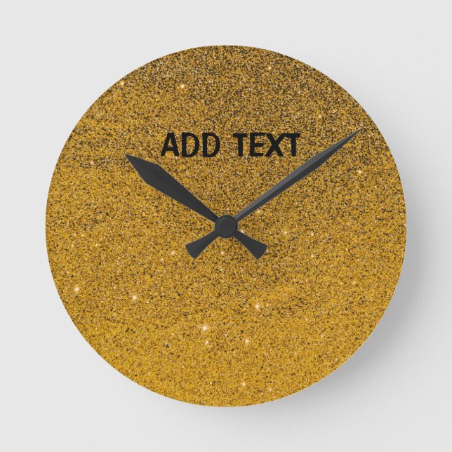 Details zur Golden Glitterie Runde Wanduhr (Vorderseite)