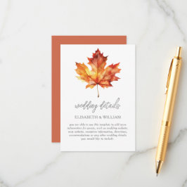 Details zur Herbstleaf-Hochzeit Begleitkarte
