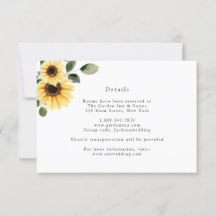 Details zur Herbstsonnenblume Hochzeitkarte
