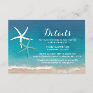Details zur Hochzeit am Starfish Beach Begleitkarte