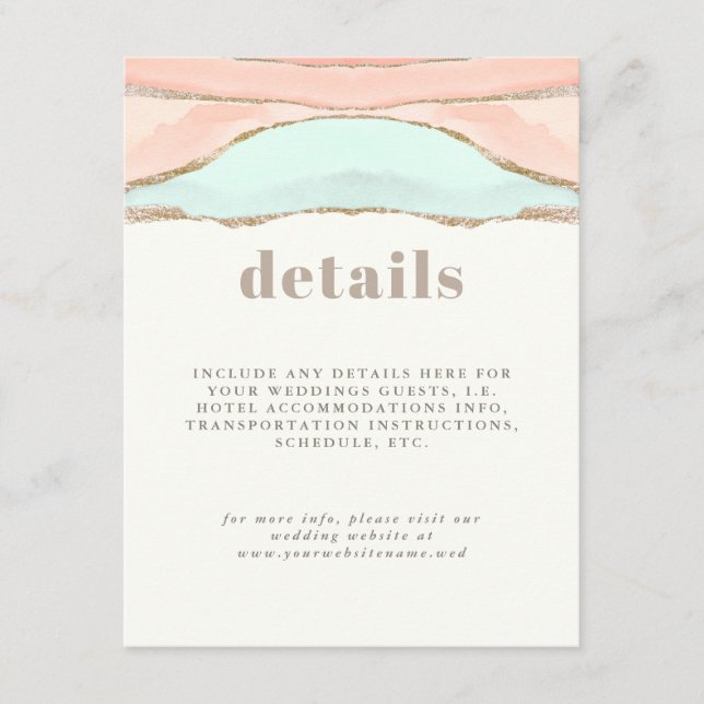 Details zur Hochzeit an der Küste Begleitkarte (Vorderseite)