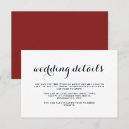 Details zur Hochzeit an der Küste in Blau, Rot und Begleitkarte