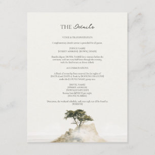 Details zur Hochzeit an der Pazifikküste Monterey Begleitkarte