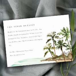 Details zur Hochzeit des Sandstrandes von tropisch Begleitkarte