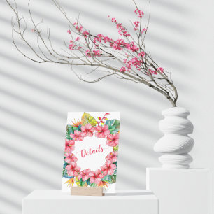 Details zur Hochzeit des tropischen hawaiischen Hi Begleitkarte